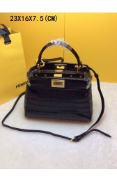 Replica 2015 Fendi new model crocodile 520885 black HV11723ls37