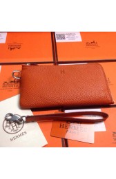 Replica 2015 Hermes 7-shaped zipper wallet 509 orange HV06170KG80