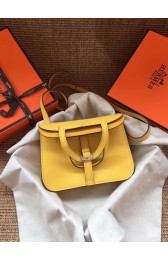 Replica AAA Hermes Original Halzan mini bag H069523 yellow HV08819of41