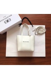 Replica Balenciaga Original Leather Mini Shopper Bag 6696 White HV05042ui32