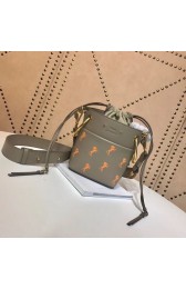 Replica CHLOE Mini Roy leather bucket bag 3E128C grey HV00996Xe44