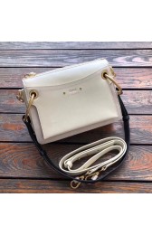 Replica CHLOE Roy leather and suede small shoulder bag 20657 cream HV06284DY71