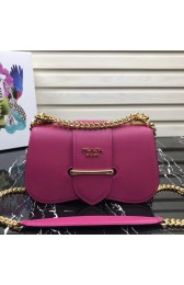 Replica Designer Prada Sidonie leather shoulder bag 1BD184 Rose HV03640Bb80