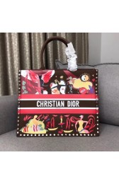 Replica DIOR BOOK TOTE BAG IN MULTI-COLOURED CALFSKIN M1286 red&brown HV00257ij65