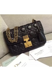 Replica DIORADDICT FLAP BAG IN BLACK CANNAGE LAMBSKIN M5818 HV01406Xe44