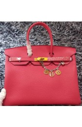 Replica Fashion Hermes Birkin 35CM Tote Bag Litchi Leather HB35GL Rose HV03922HM85