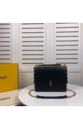 Replica Fendi KAN I F leather bag 8BF053 Black HV01913ls37