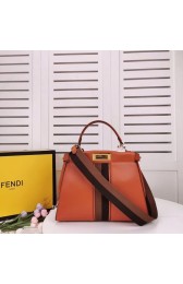 Replica FENDI PEEKABOO ICONIC leather bag F0826 orange HV00330KG80