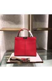 Replica Fendi PEEKABOO REGULAR Handbag in red Roman leather 8BN304A HV10191YP94