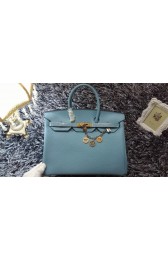 Replica Hermes Birkin 35cm tote bag litchi leather H35 light blue HV10022Ix66