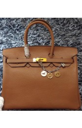 Replica Hermes Birkin 35CM Tote Bag Litchi Leather HB35GL Wheat HV11873iF91