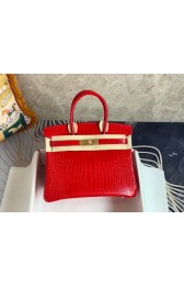 Replica Hermes Birkin Bag Original Leather crocodile HBK35 red HV06117zR45