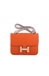 Replica Hermes Constance Bag Orange Togo Leather 1622S Golden HV02289HB48