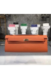 Replica Hermes Kelly Clutch Epsom calfskin H0588 orange HV11947EO56