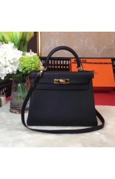 Replica Hermes Kelly KY32 Tote Bag togo original Leather black Gold hardware HV08124aG44