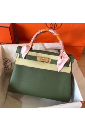 Replica Hermes original Togo leather kelly bag KL320 Blackish green HV05663ED66