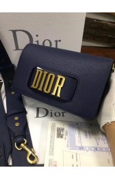 Replica Jadior flap bag calfskin cross-body bag M8000 dark blue HV02013ED66