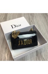 Replica MINI Jadior flap bag metallic mirror calfskin M9002 black HV04616XB19