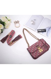 Replica Top Dioraddict bag in red Dior Oblique jacquard canvas calfskin leather M042 HV02486Cq58