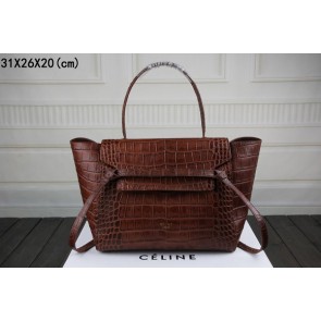 2015 Celine top quality crocodile 3368 dark coffee HV10258Gh26