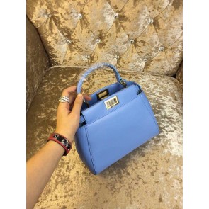 2015 Fendi mini peekaboo bag calfskin leather 30320 light blue HV08518LG44