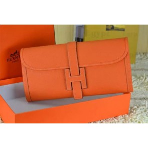 2015 hermes jige elan long clutch bag epsom leather orange 509058 HV07570De45