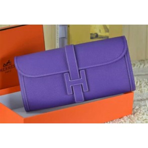 2015 hermes jige elan long clutch bag epsom leather purple 509058 HV01512hi67