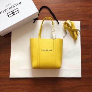 Balenciaga Original Leather Mini Shopper Bag 6696 Yellow HV09843nQ90