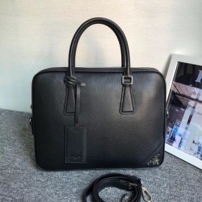 Best Prada Leather Briefcase 2VE368 black HV11030Ml87