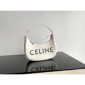 Best Quality Imitation Celine AVA BAG IN TRIOMPHE CANVAS AND CALFSKIN 193952 WHITE HV00167dK58