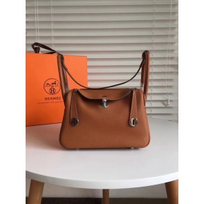 Best Replica Hermes Lindy togo Original Leather Shoulder Bag 5086 brown HV01595bj75