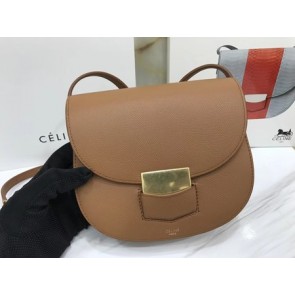 Celine Compact Trotteur Cattle leather Mini Shoulder Bag 1268 brown HV05745De45