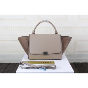 Celine litchi grain with nubuck leather tote bag 3342 apricot HV01957JD28