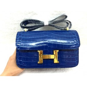 Fake Hermes Constance Bag Croco Leather 3327 Royal Blue HV01640pE71