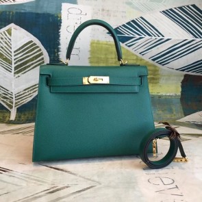 Fake Hermes original Kelly Epsom Leather KL32 green HV09671Qv16