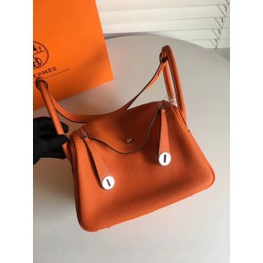 Hermes Lindy togo Original Leather Shoulder Bag 5086 orange HV01682gE29