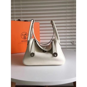 Hermes Lindy togo Original Leather Shoulder Bag 5086 white HV02882tQ92