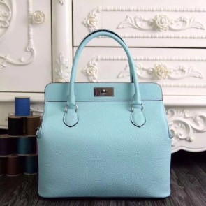 Hermes original leather toolbox handbag 3069 sky blue HV05537Rk60