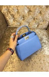 2015 Fendi mini peekaboo bag calfskin leather 30320 light blue HV08518LG44