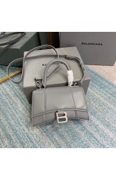 Balenciaga Hourglass XS Top Handle Bag shiny box calfskin 28331 grey HV00287Bw85