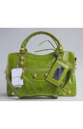 balenciaga motorcycle saddle bag 38cm 084332 (grass green big gold rivets) HV10094TV86