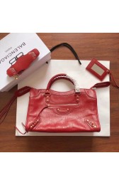 Balenciaga The City Handbag Calf leather 382569 red HV05903Fh96