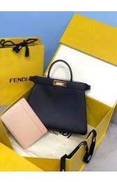 Best 1:1 Fendi PEEKABOO ISEEU MEDIUM leather bag 70193 Black HV01724eT55