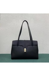 Celine LARGE SOFT 16 BAG IN SUPPLE GRAINED CALFSKIN 194043 BLACK HV01273Rc99