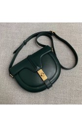 CELINE SMALL BESACE 16 BAG IN SATINATED CALFSKIN CROSS BODY 188013 GREEN HV01950nV16