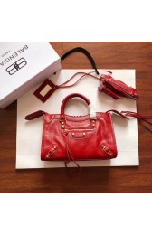 Cheap Copy Balenciaga The City Handbag Calf leather 382568 red HV02484Eq45