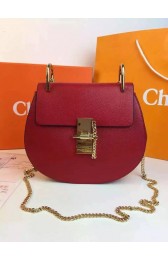 Chloe Drew Shoulder Bags Calfskin Leather 2709 Burgundy HV02407uU16