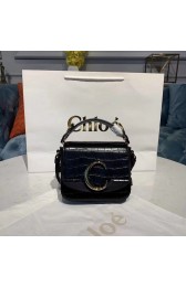 Copy 1:1 Chloe Original Crocodile skin Leather Top Handle Small Bag 3S030 Black HV02997xD64