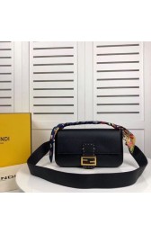 Designer Replica Fendi BAGUETTE leather bag F2466 black HV05966CF36