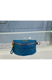 DETACHABLE DIOR CARO HALF-MOON COIN PURSE S5033U BLUE HV00907JD28